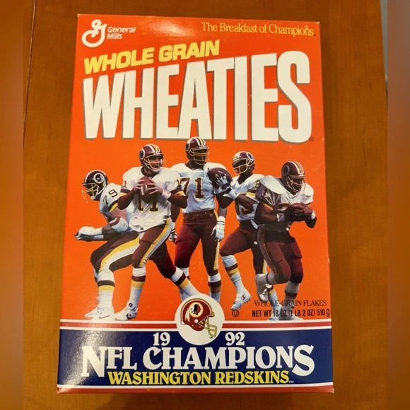 Collectible Redskins 1992 Super Bowl Wheaties Cereal Box, NEW - Picture 5 of 5
